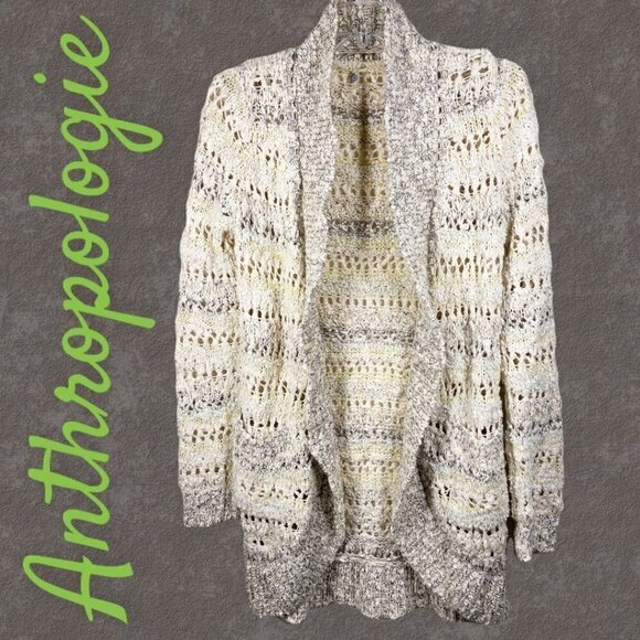 ANTHROPOLOGIE Knitted & Knotted Soubrette Open Knit Sequin Cardigan, Size XS - Picture 10 of 12